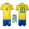 Brasil Neymar Jr #10 Hjemmedraktsett Barn VM 2022 Kortermet (+ korte bukser)